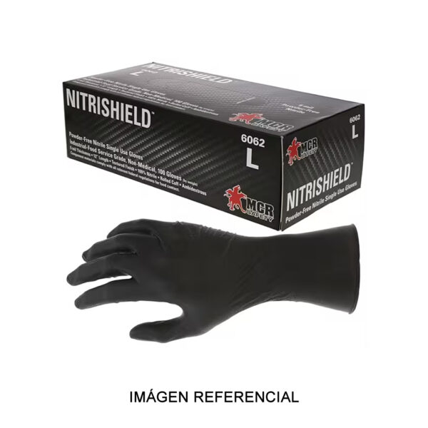 Guantes de nitrilo negro Grippaz texturizado powder free 6016B Guantes de nitrilo negro Grippaz texturizado powder free 6016B