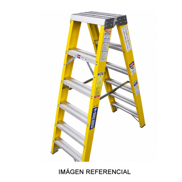 La escalera tijera doble acceso de fibra de vidrio Bronco American La escalera tijera doble acceso de fibra de vidrio Bronco American