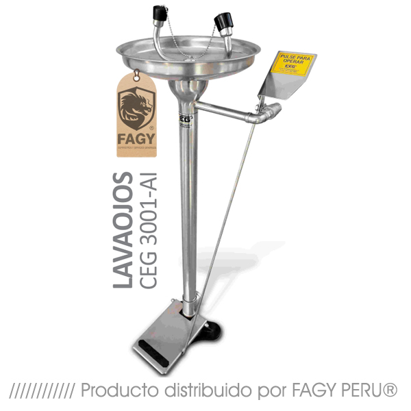 Lavaojos de acero inoxidable con pedal CEG 3001-AI Lavaojos de acero inoxidable con pedal CEG 3001-AI