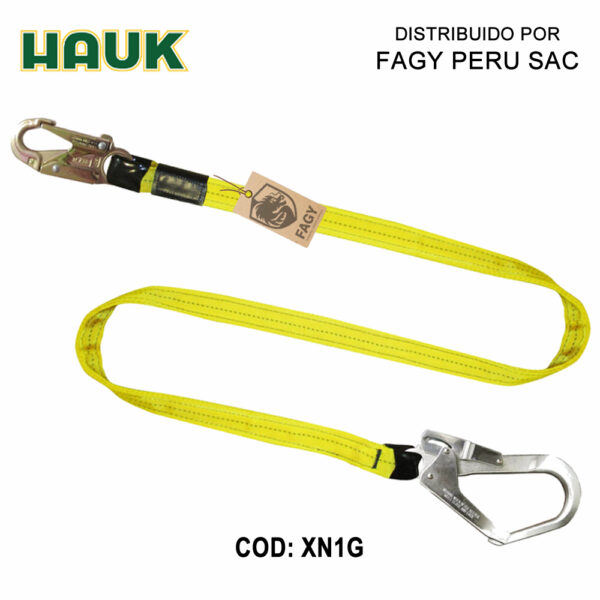 Línea De Conexión De 1.80 M. De Cinta Poliéster. Un Gancho De 3-4″ Y Un Gancho De 2 1-4″ HAUK