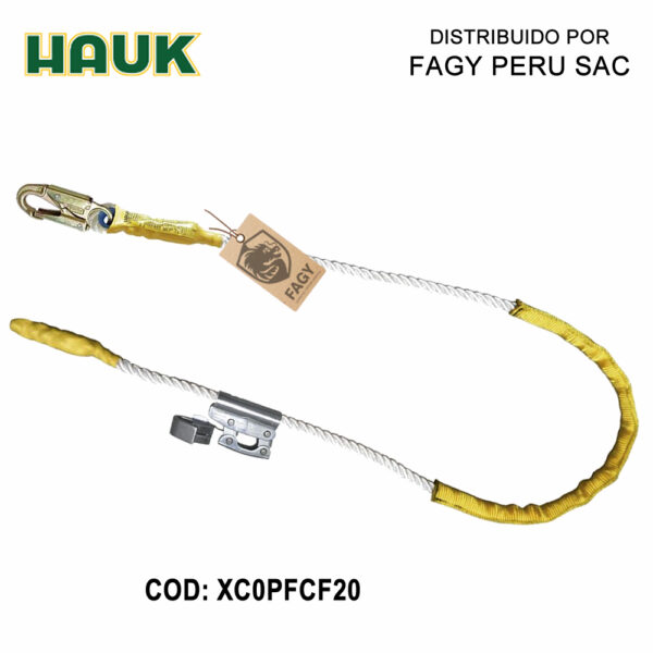 Línea De Conexión De 2.00 M De Cabo Torcido De 5-8″. Con Freno Fijo Y Un Gancho De 3-4″ HAUK