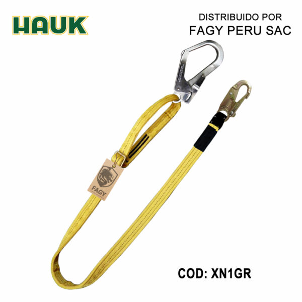 Línea De Conexión Regulable De 1.80 M. De Cinta Poliéster. Un Gancho De 3-4″ Y Un Gancho De 2 1-4″ HAUK