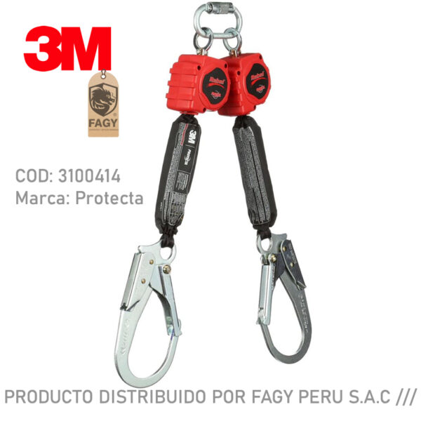 Línea de vida retráctil Rebel Doble 6 pies 3100414 Protecta Línea de vida retráctil Rebel Doble 6 pies 3100414 Protecta