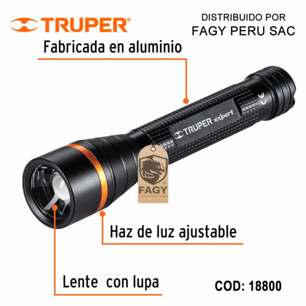 Linterna de aluminio 235 lm 2 pilas AA truper 18800