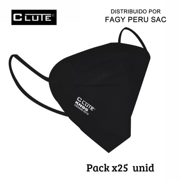 Mascarilla KN95 Clute Color Negro Mascarilla KN95 Clute Color Negro