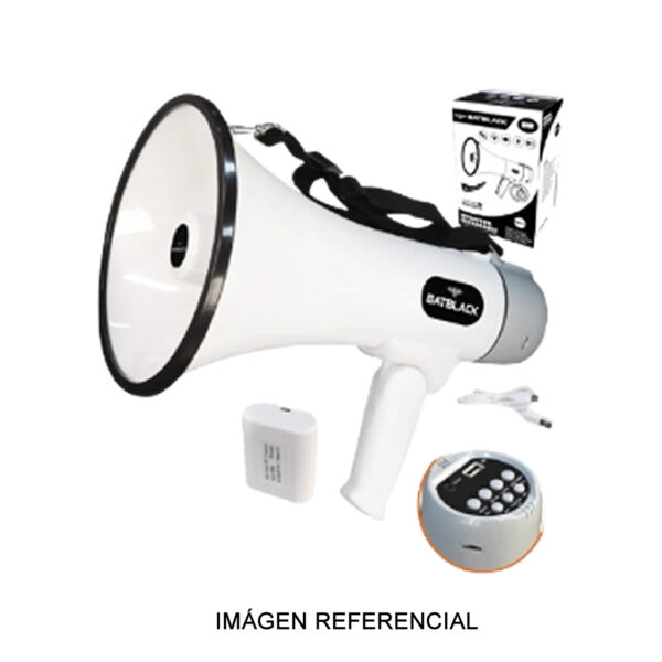 Megáfono 80W recargable batblack BT-MF80 Megáfono 80W recargable batblack BT-MF80