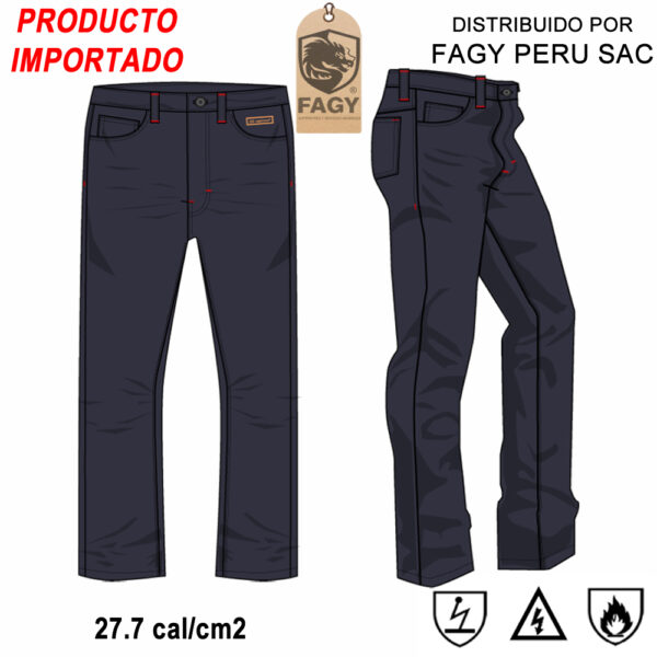 Pantalon resistente a la llama(ignifuga) de 27.7 cal-cm2