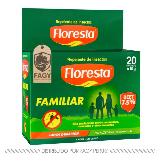 Repelente Floresta Familiar Crema 7.5% Deet sachet 10 g. x 20 unid Repelente Floresta Familiar Crema 7.5% Deet sachet 10 g. x 20 unid