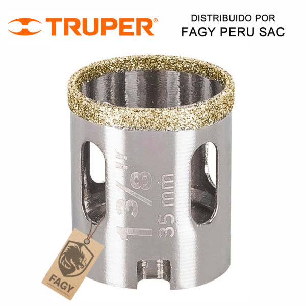 Sierra copa con diamante 1-3-8″ Truper 17129 Sierra copa con diamante 1-3/8″ Truper 17129