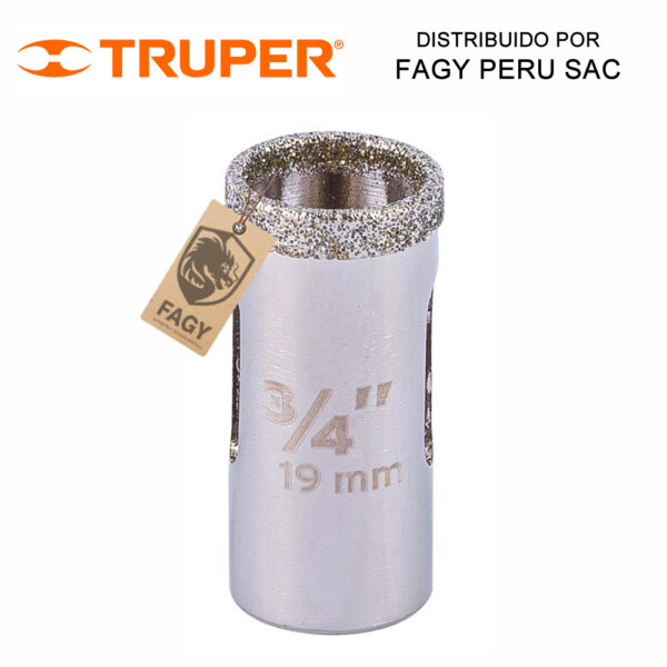 Sierra copa con diamante 3-4″ Truper 17124 Sierra copa con diamante 3/4″ Truper 17124