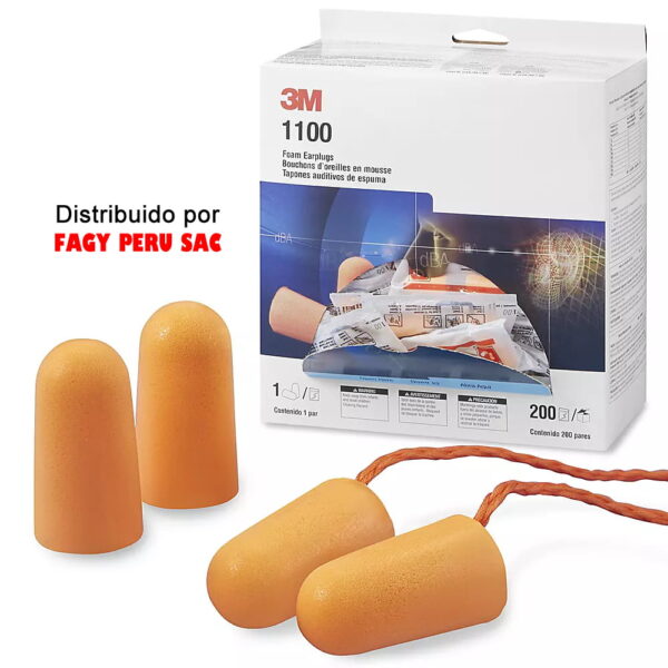 Tapones Auditivos de Espuma 1100 SinCordon 3M_01 Tapones Auditivos de Espuma 1100 SinCordon 3M