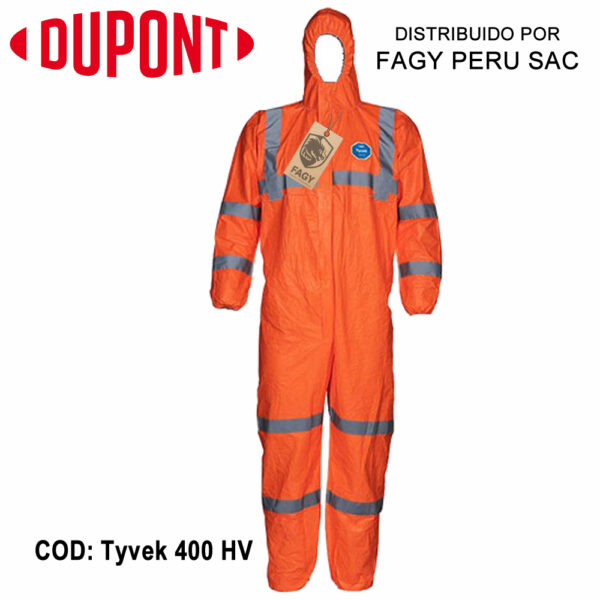Traje con cinta reflectiva tyvek 400 HV Dupont Traje con cinta reflectiva tyvek 400 HV Dupont