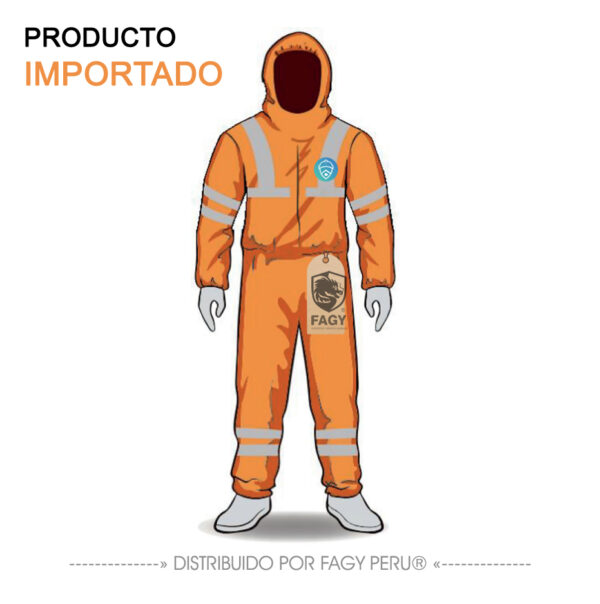 Traje naranja microporoso laminado Traje naranja microporoso laminado