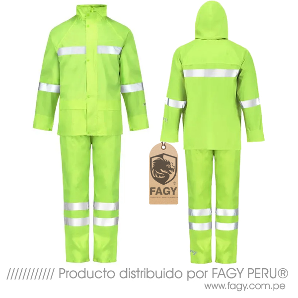 Traje para Lluvia Activex color verde Alta Visibilidad CCinta Reflectante Traje para Lluvia Activex color verde Alta Visibilidad C/Cinta Reflectante