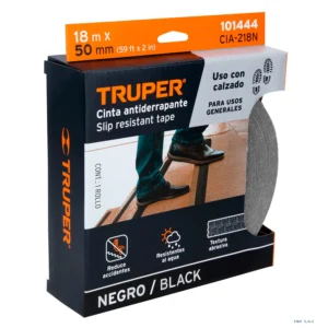 Rollo de 18m de cinta antiderrapante negra 50mm con abrasivo 101444 - Imagen 1