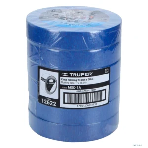 Cinta masking tape azul de 1" x 50 m para pintor Truper 12622 - Imagen 1