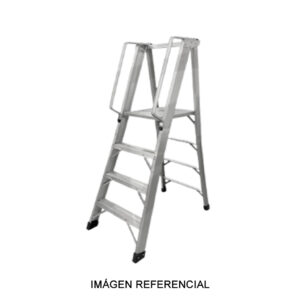 Escalera con plataforma de aluminio 150 kg