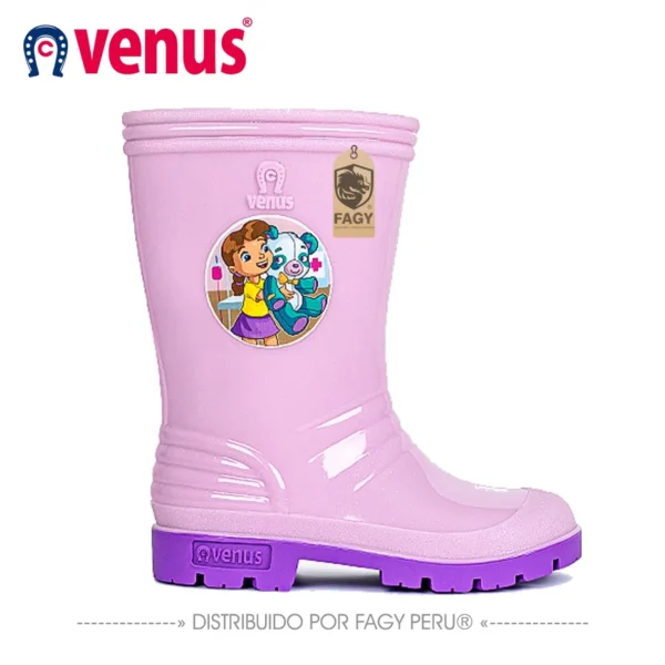 Bota con sticker venus infantil lila