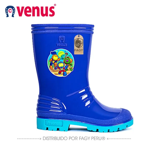 Bota infantil venus con sticker game azul celeste