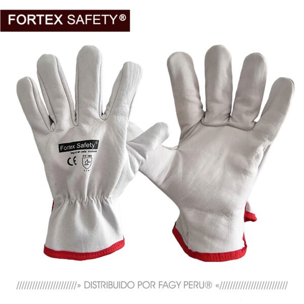 Guante de badana blanco fortex safety